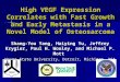 High VEGF Expression Correlates with Fast Growth and Early Metastasis in a Novel Model of Osteosarcoma Shang-You Yang, Haiying Yu, Jeffrey Krygier, Paul