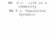 MB 3.1: Life in a community MB 4.1: Population Dynamics