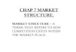 CHAP 7 MARKET STRUCTURE. MARKET STRUCTURE — A TERMS THAT REFERS TO HOW COMPETITION EXISTS WITHIN THE MARKET PLACE