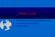Water Cycle 1.Formulation of the hydrological cycle 2.Equations of Hydrology 3.Observations