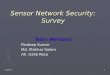 Sensor Network Security: Survey Team Members Pardeep Kumar Md. Iftekhar Salam Ah. Galib Reza 110/28/2015