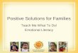 Positive Solutions for Families Teach Me What To Do! Emotional Literacy