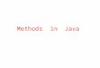 Methods in Java. Program Modules in Java  Java programs are written by combining new methods and classes with predefined methods in the Java Application