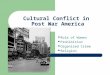 Cultural Conflict in Post War America Role of Women Prohibition Organized Crime Religion