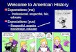 Welcome to American History Expectations (me) – Professional, respectful, fair, educate Expectations (you) –Respectful, acquire knowledge, educate