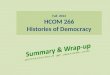 Fall 2014 HCOM 266 Histories of Democracy. Course Web Site