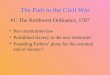 The Path to the Civil War Pre-constitution law Prohibited slavery in the new territories Founding Fathers’ plans for the eventual end of slavery? #1: The