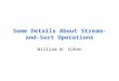 Some Details About Stream- and-Sort Operations William W. Cohen