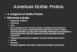 American Gothic Fiction A subgenre of Gothic Fiction Elements include: –Rational vs. irrational –Puritanism –Guilt –Das Unheimliche/ The Uncanny (Freud)-