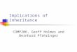 Implications of Inheritance COMP206, Geoff Holmes and Bernhard Pfahringer