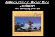 Anthony Reynoso: Born to Rope Vocabulary Mrs. Thornburg’s version