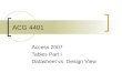 ACG 4401 Access 2007 Tables Part I Datasheet vs. Design View
