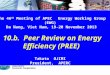 EWG46 10.b. PREE & CEEDS - 1/11 The 46 th Meeting of APEC Energy Working Group (EWG) Da Nang, Viet Nam, 19-20 November 2013 10.b. Peer Review on Energy