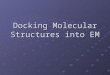 Docking Molecular Structures into EM. Introduction Detailed models of proteins are required in order to elucidate the structure-function relationship