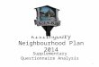 Kislingbury Neighbourhood Plan 2014 Supplementary Questionnaire Analysis 1