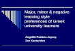 Major, minor & negative learning style preferences of Greek university learners Angeliki Psaltou-Joycey Zoe Kantaridou