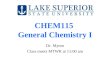 CHEM115 General Chemistry I Dr. Myton Class meets MTWR at 11:00 am