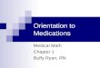 Orientation to Medications Medical Math Chapter 1 Buffy Ryan, RN