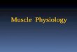 Muscle Physiology. Energy for Physical Activity  Muscle function transforms chemical energy (ATP) into mechanical motion