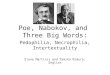 Poe, Nabokov, and Three Big Words: Pedophilia, Necrophilia, Intertextuality Elena Martinis and Tamiko Nimura, English