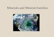 Minerals and Mineral Families. What is a Mineral? A substance found in the Earth that always has the same chemical composition