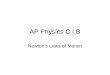 AP Physics C I.B Newton’s Laws of Motion. The “natural state” of an object