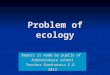 Problem of ecology Report is made by pupils of Andreevskaya school Teacher Goncharova I.G. 2013