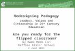 Redesigning Pedagogy Leaders, Values and Citizenship in 21 st Century Education Are you ready for the flipped classroom? by Kwek Meek Lin Raffles Girls’