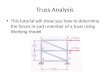 Truss Analysis This tutorial will show you how to determine the forces in each member of a truss using Working Model