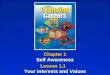 Chapter 1 Self Awareness Chapter 1 Self Awareness Lesson 1.1 Your Interests and Values Lesson 1.1 Your Interests and Values