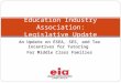 An Update on ESEA, SES, and Tax Incentives for Tutoring For Middle Class Families Education Industry Association: Legislative Update