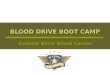 BLOOD DRIVE BOOT CAMP Coastal Bend Blood Center. BLOOD DRIVE BOOT CAMP Basic Training Overview of the Blood Center’s development of a volunteer training