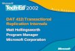 DAT 412:Transactional Replication Internals Matt Hollingsworth Program Manager Microsoft Corporation