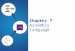 Chapter 7 Assembly Language. 7-2 Human-Readable Machine Language Computers like ones and zeros… Humans like symbols… Assembler is a program that turns