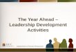 Department of Human Resources The Year Ahead – Leadership Development Activities