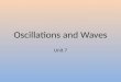 Oscillations and Waves Unit 7. Opening Questions What is an oscillation (or vibration)? What is a wave?