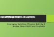 RECOMMENDATIONS IN ACTION: Improving Nutrition, Physical Activity & Screen Time Child Care Standards