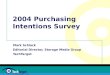 2004 Purchasing Intentions Survey Mark Schlack Editorial Director, Storage Media Group TechTarget