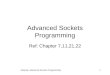 Netprog: Advanced Sockets Programming1 Advanced Sockets Programming Ref: Chapter 7,11,21,22