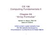 1 CS 106 Computing Fundamentals II Chapter 84 “Array Formulae” Herbert G. Mayer, PSU CS status 6/14/2013 Initial content copied verbatim from CS 106 material