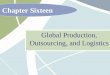 Chapter Sixteen Global Production, Outsourcing, and Logistics