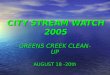 CITY STREAM WATCH 2005 GREENS CREEK CLEAN-UP AUGUST 18 -20th