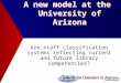 1 A new model at the University of Arizona Are staff classification systems reflecting current and future library competencies?