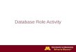 Database Role Activity. DB Role and Privileges Worksheet