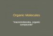 Organic Molecules “macromolecules, organic compounds”