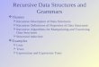 Recursive Data Structures and Grammars  Themes  Recursive Description of Data Structures  Recursive Definitions of Properties of Data Structures  Recursive