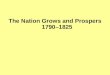 The Nation Grows and Prospers 1790–1825. The Industrial Revolution Industrial Revolution—a long, slow process, begun in Britain, that completely changed