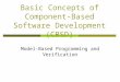 Basic Concepts of Component- Based Software Development (CBSD) Model-Based Programming and Verification