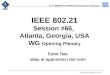 21-15-0008-00-Session#66-Opening_Plenary_Notes.ppt IEEE 802.21 Session #66, Atlanta, Georgia, USA WG Opening Plenary Subir Das, Chair 802.21 WG Subir Das
