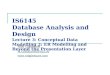IS6145 Database Analysis and Design Lecture 3: Conceptual Data Modelling 2: ER Modelling and Beyond the Presentation Layer Rob Gleasure R.Gleasure@ucc.ie